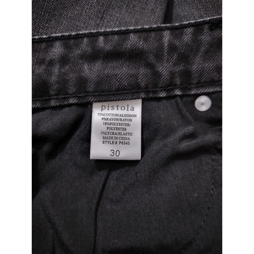 Pistola Women's Washed Black Jeans Stretch Distressed Denim Style P6343 Size 30 - Picture 9 of 9